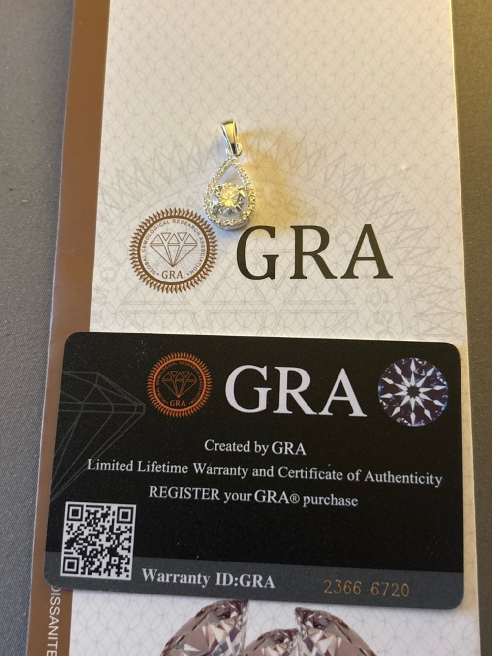 Silver Teardrop Moissanite Pendant - Silver